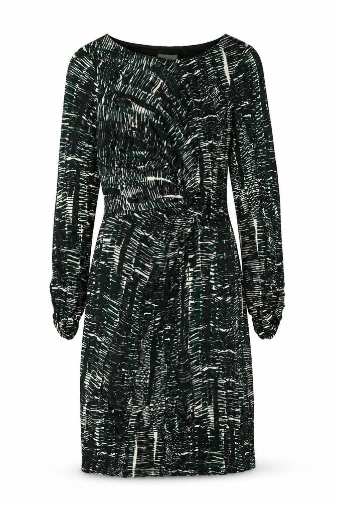 Ghost Women’s Green Geometric Wrap Dress Medium Long Sleeve