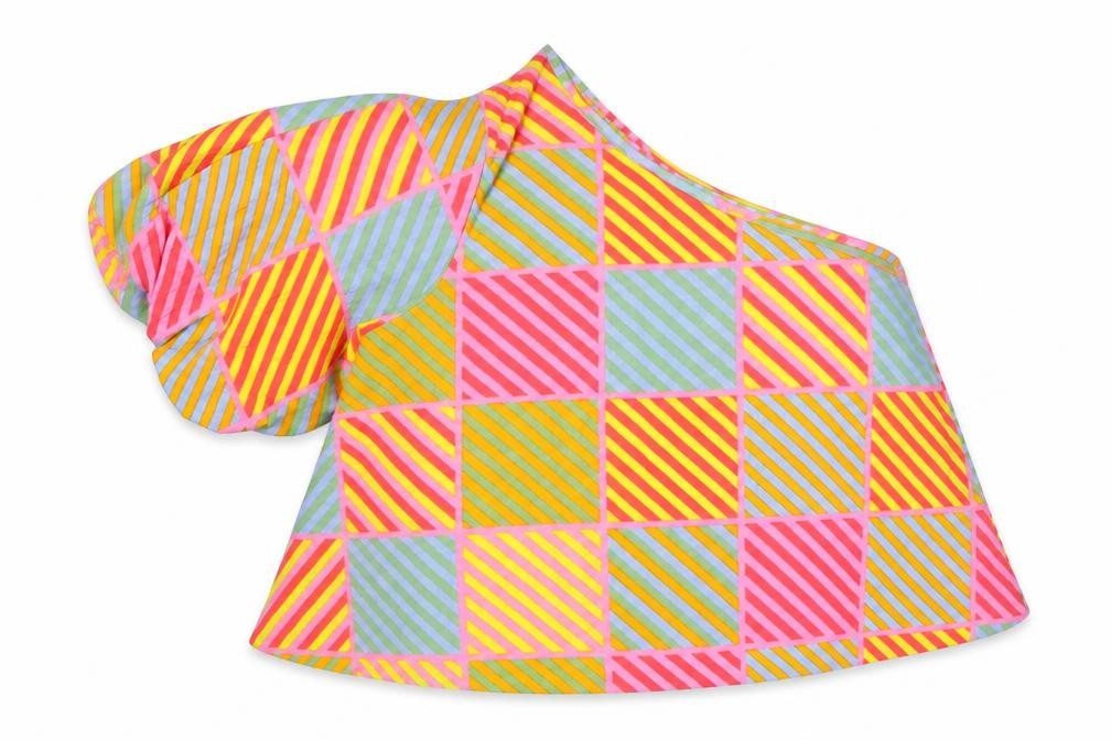 Native Youth Women's Multicoloured One Shoulder Cropped Blouse Size S