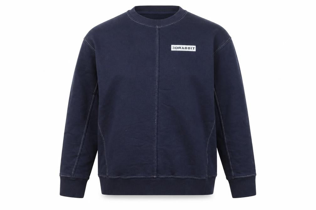Zara Women Navy Blue 3D Rabbit Embroidered Pullover Sweatshirt M