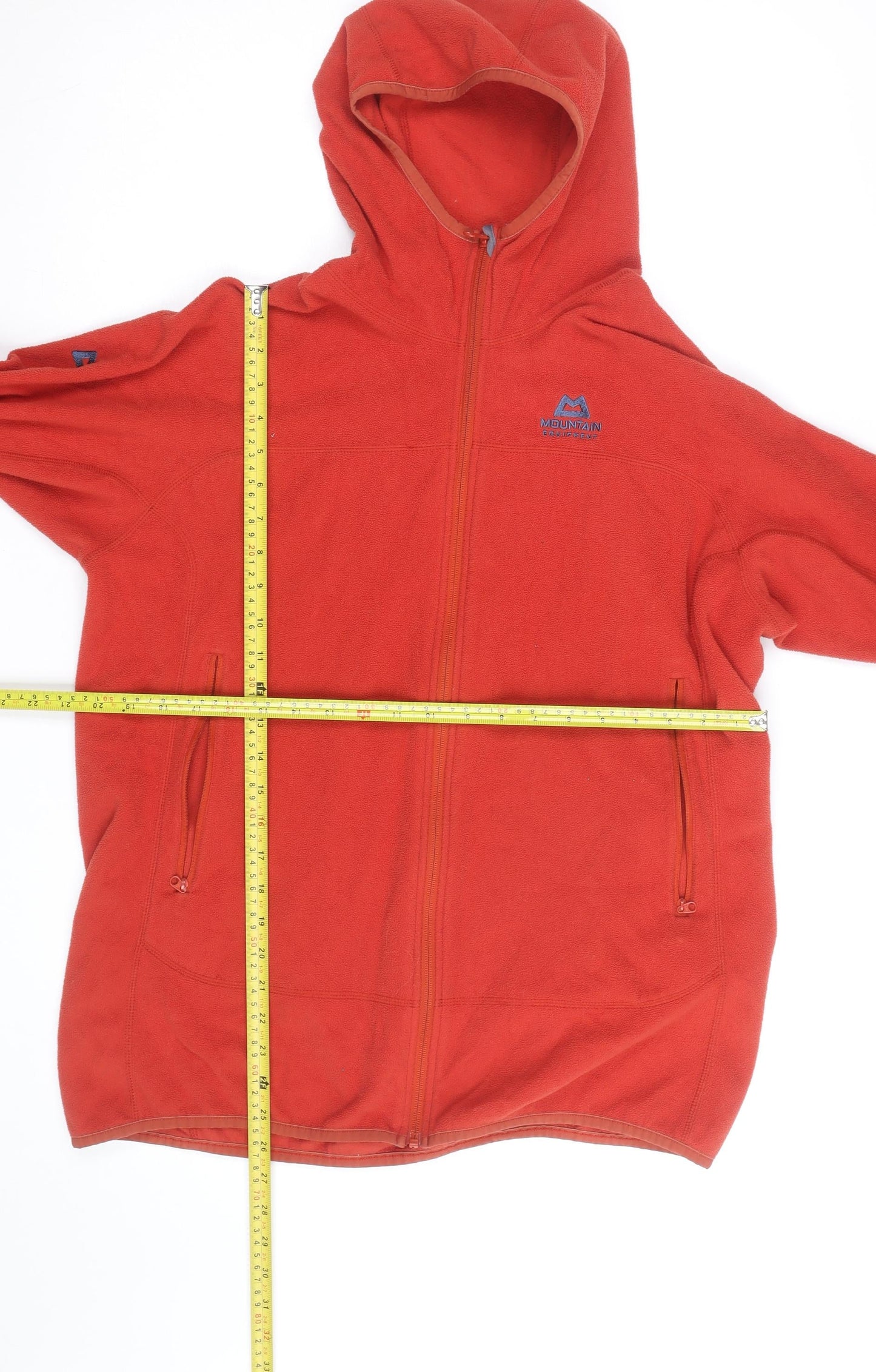 Mountain Equipment Men's Red Full Zip Fleece Hoodie XL Outdoor