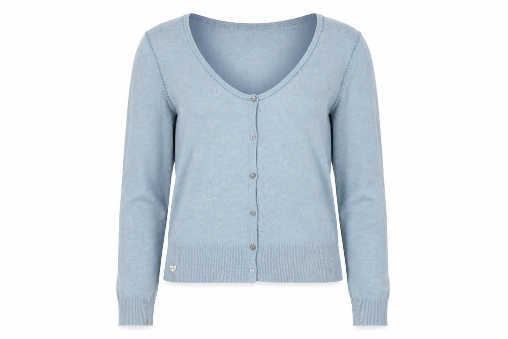 White Stuff Women’s Blue Knit Button Cardigan Size 10 Wool Blend