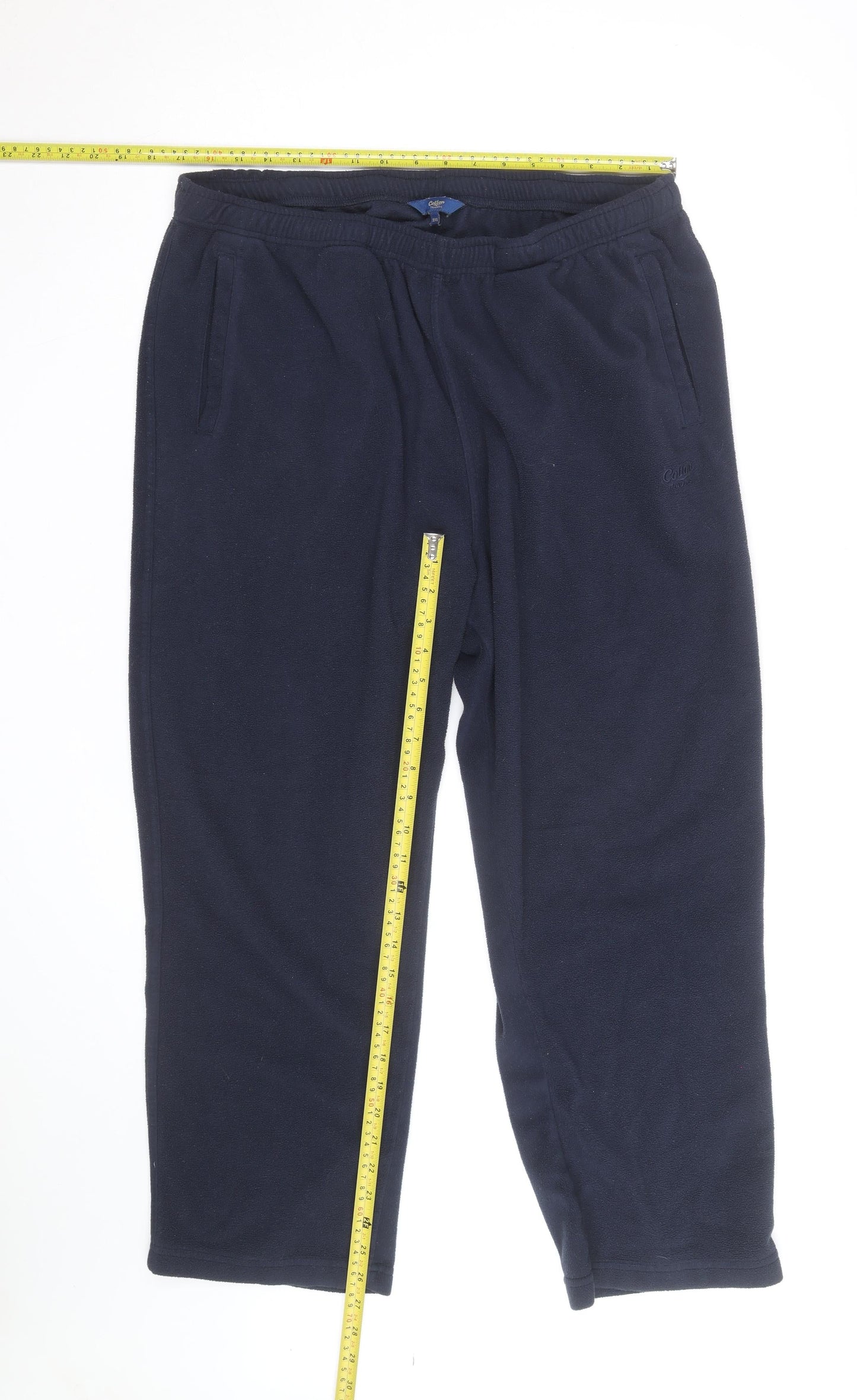 Cotton Traders Men's Navy Fleece Sweatpants 2XL Elastic Waist Joggers