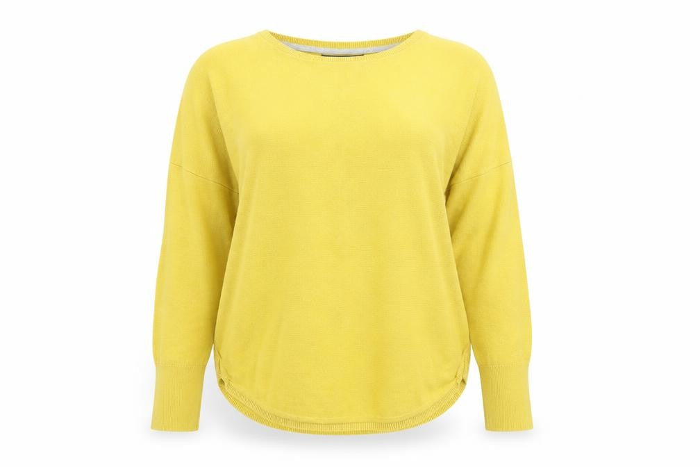 Joules Women’s Yellow Cotton Crew Neck Long Sleeve Jumper Size 18