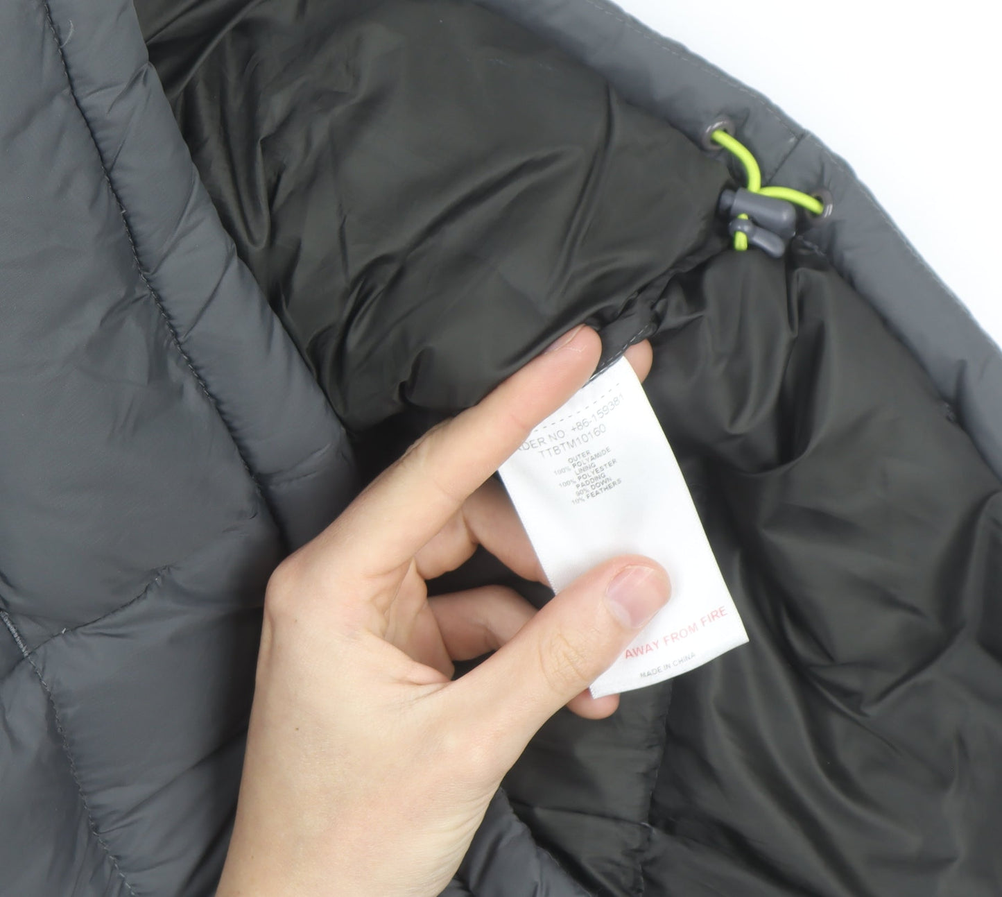 Technicals Mens Grey L Hooded Puffer Jacket Outdoor Insulated Coat