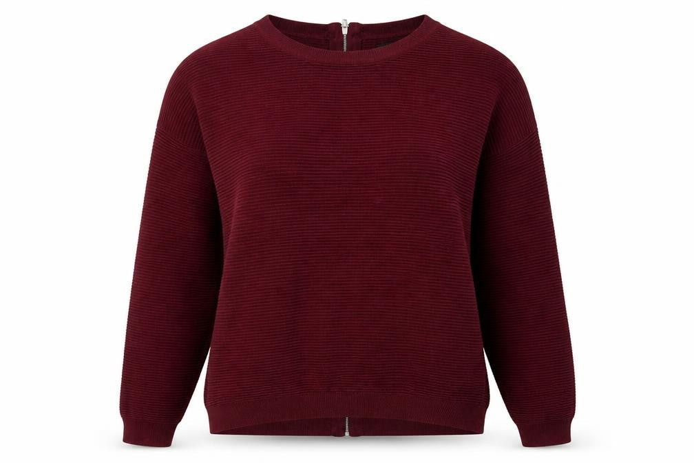 Next Women Red Sequin Zip Back Knit Jumper Size 12