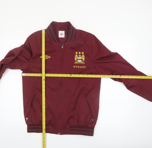 Umbro Men's Red Bomber Jacket S Manchester City Etihad Full Zip