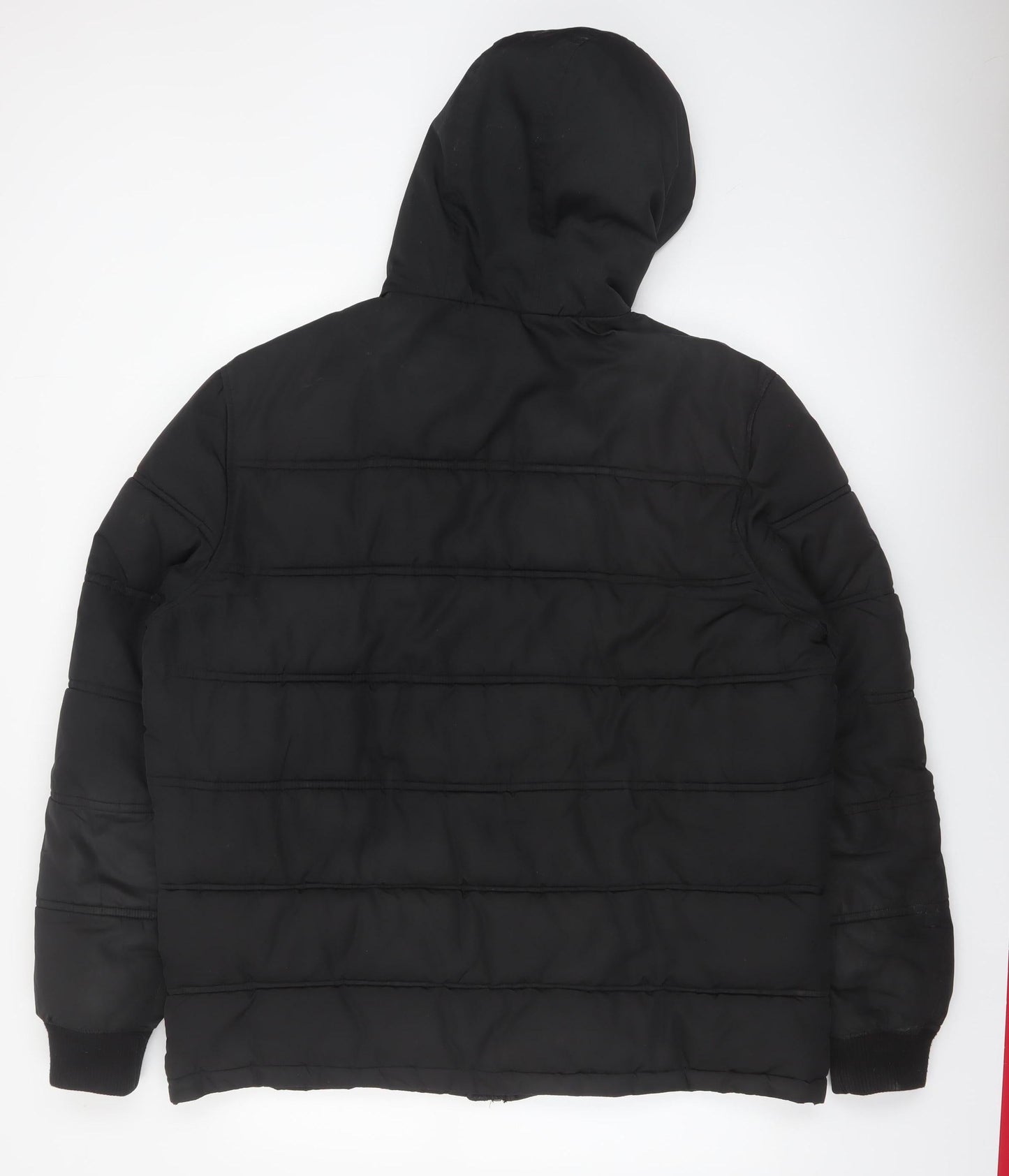 Threadbare Men's Black 2XL Puffer Jacket Hooded Full Zip Winter Coat