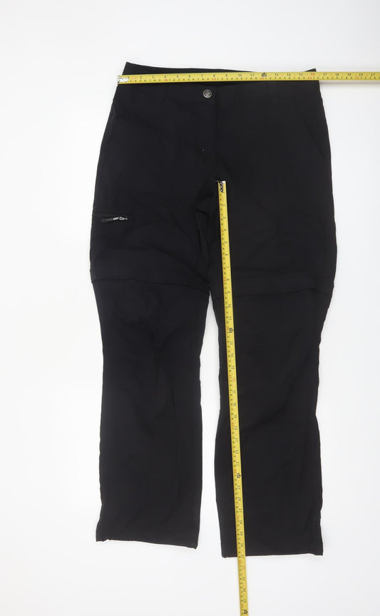 Crivit Women's Black Cargo Convertible Trousers Size 14