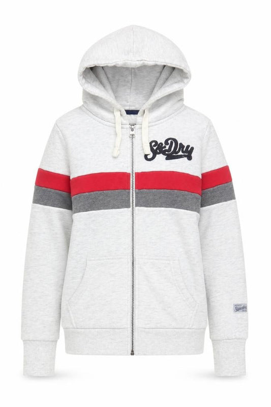 Superdry Women’s Grey Full Zip Hoodie UK 10 Cotton Blend