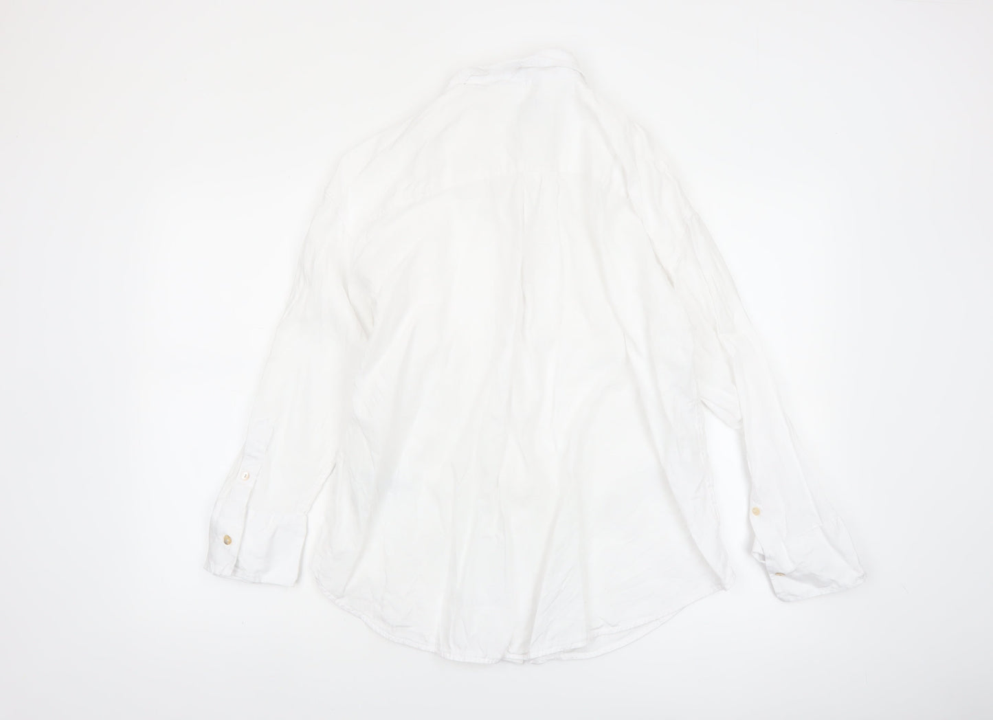 Marks and Spencer Women’s White Linen Button-Up Shirt Size 6