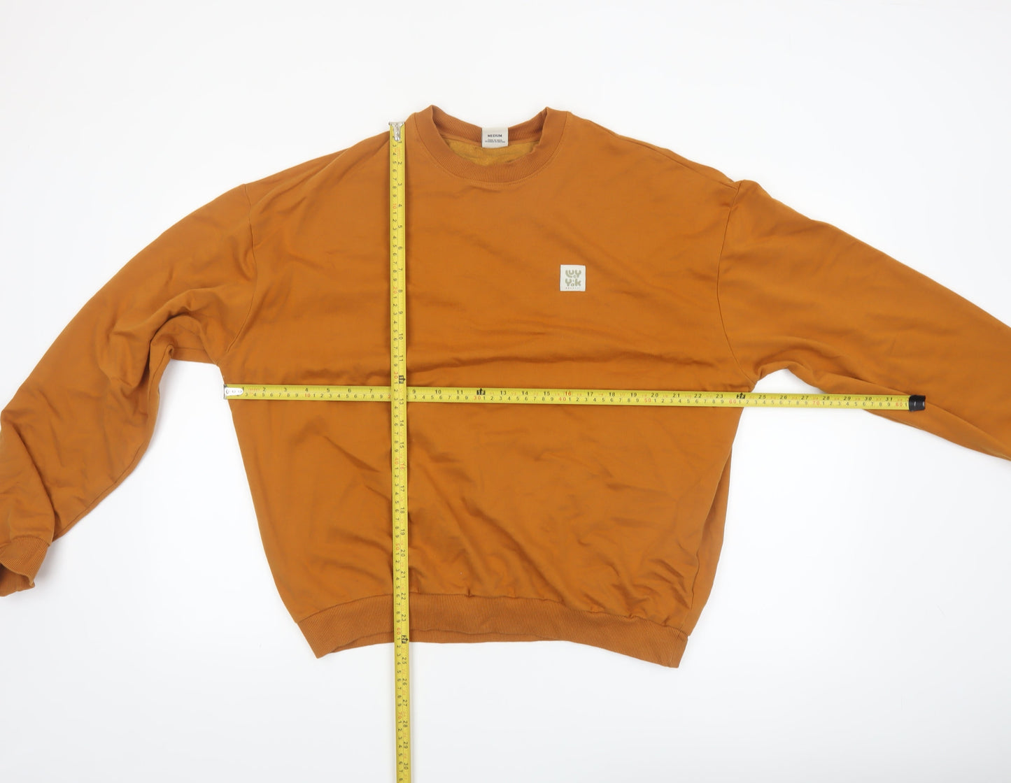 Lucy & Yak Men’s Brown Organic Cotton Crew Neck Sweatshirt Medium