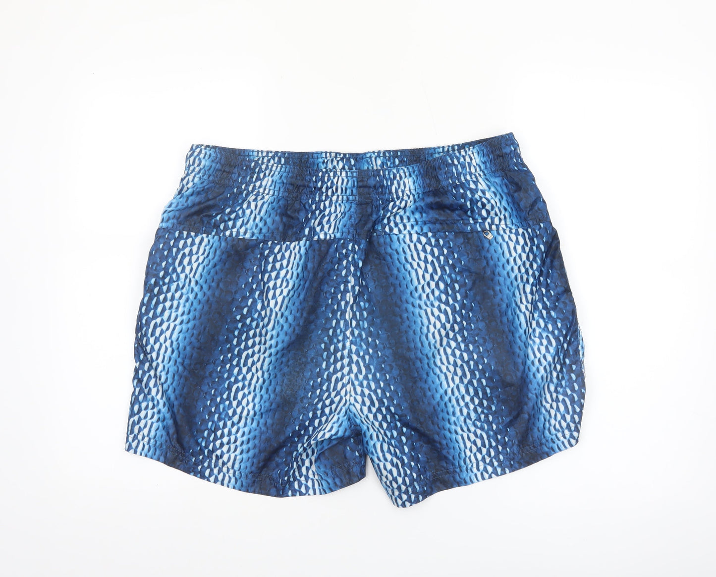 Calvin Klein Men's Blue Geometric Swim Shorts XL Drawstring Quick Dry