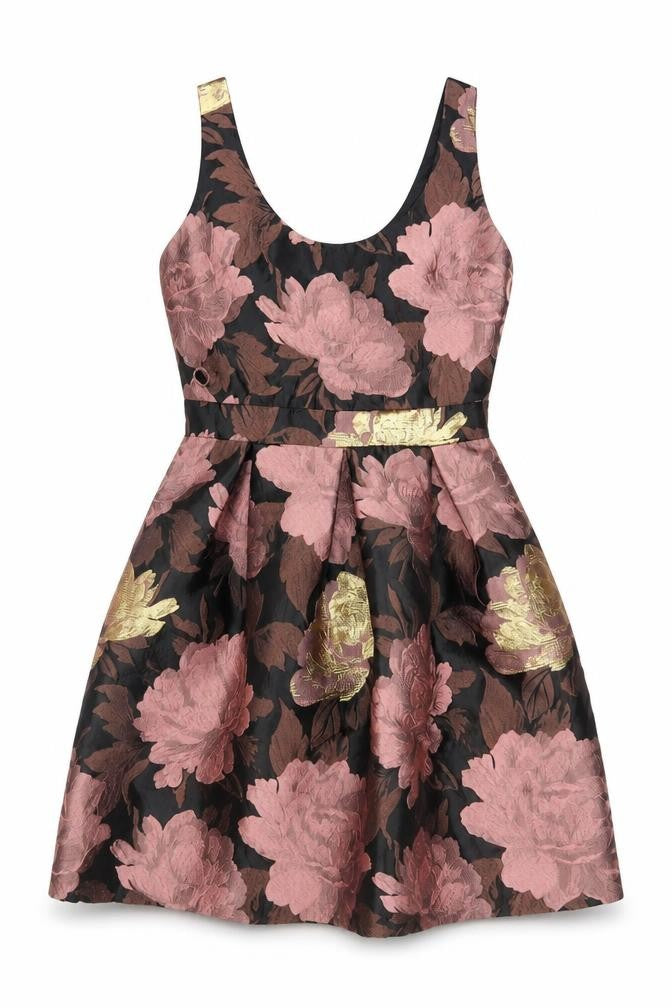 Miss Selfridge Women's Multicoloured Floral Fit & Flare Dress Size 12