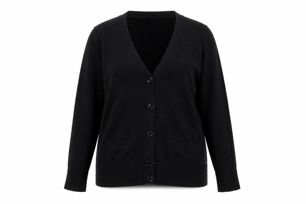 Tommy Hilfiger Women’s Black Cotton Cardigan XL V-Neck Knit