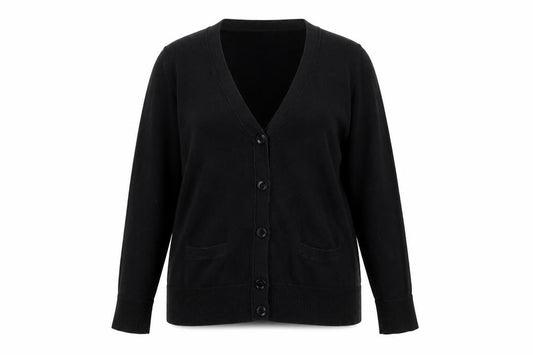 Tommy Hilfiger Women’s Black Cotton Cardigan XL V-Neck Knit