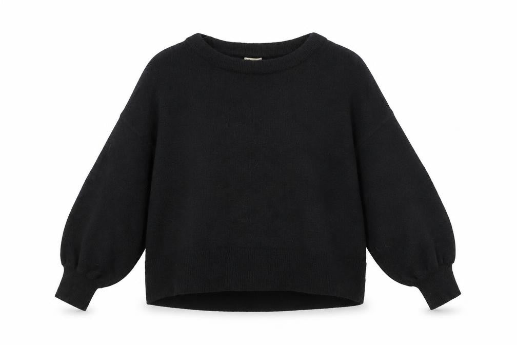 H&M Womens Black Wool Blend Crew Neck Pullover Jumper Size 12