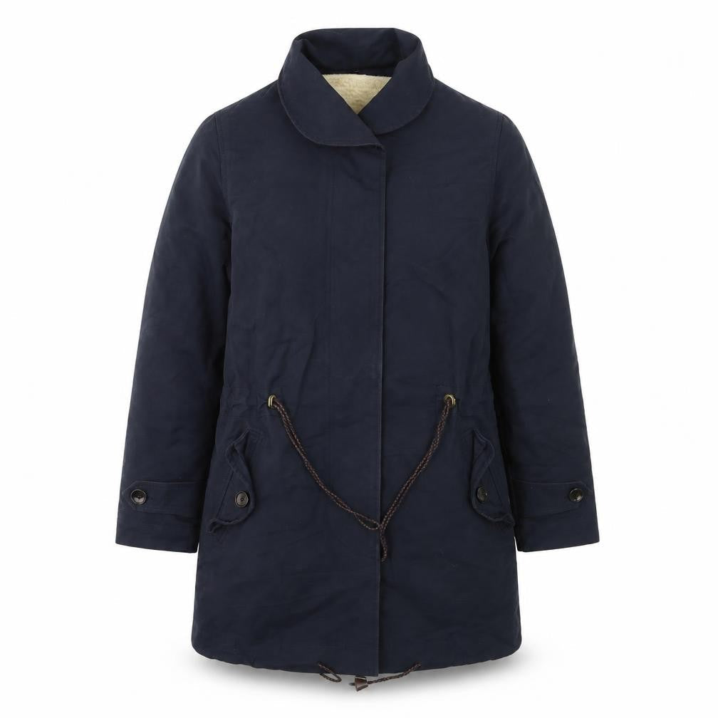 Sessùn Men's Blue XS Cotton Blend Parka Coat with Detachable Lining