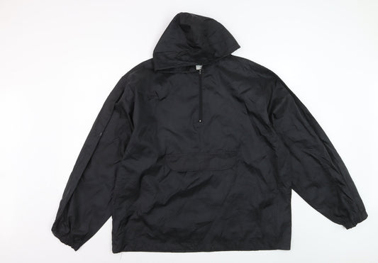 Augusta Sportswear Men's Black L Hooded 1/4 Zip Windbreaker Jacket