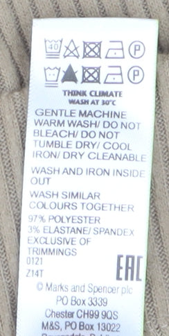 Marks and Spencer Women Beige Cropped Wide-Leg Trousers Size 16