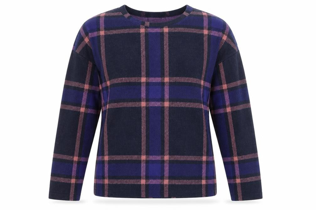 Marks & Spencer Women’s Multicoloured Check Long Sleeve T-Shirt Size 12