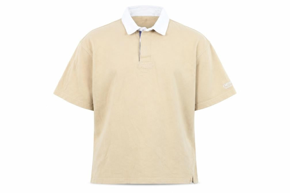 Cotton Traders Men's Beige Short Sleeve Polo Shirt Size L 100% Cotton