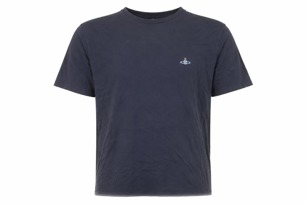 Vivienne Westwood Men's Blue Cotton Logo T-Shirt Size L