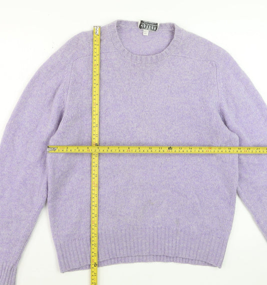 Jaeger Women’s Purple Wool Crew Neck Pullover Jumper Size L