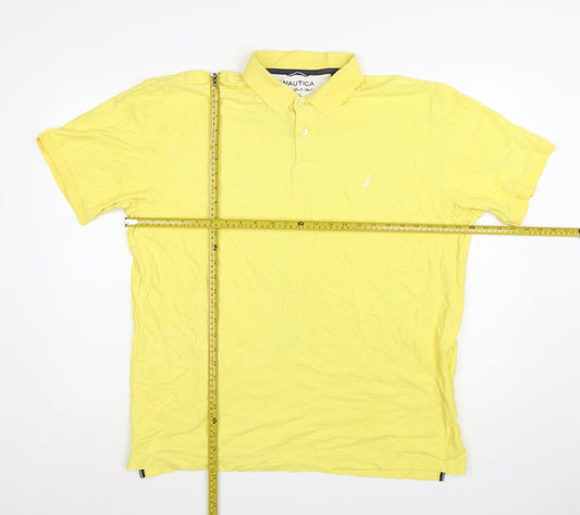 Nautica Men's Yellow XL True Deck Cotton Polo Shirt