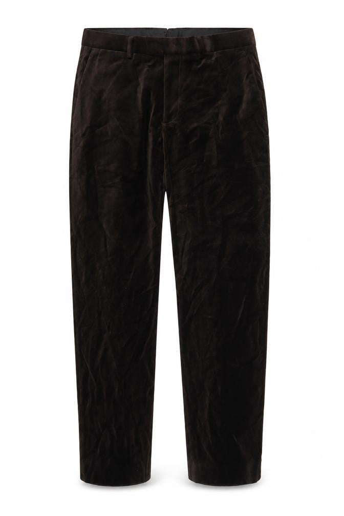 Zara Women Brown Velvet Straight Leg Trousers Size 14