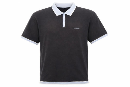 Kickers Men Black XL Short Sleeve Collared Cotton Polo Shirt