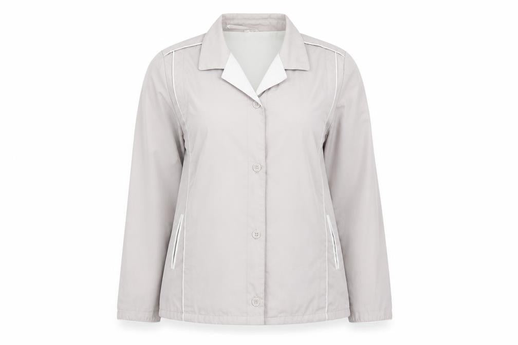 Eleganzé Women's Beige Cotton Blend Button Jacket Size 14