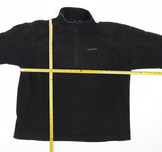 Craghoppers Men’s Black Fleece Pullover Sweatshirt L 1/4 Zip Outdoor