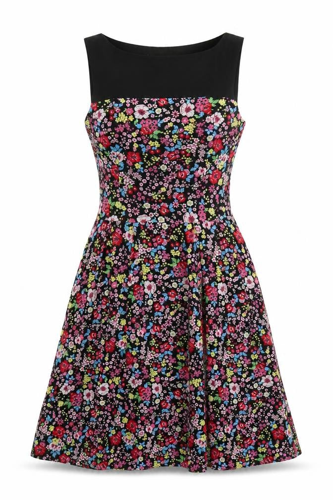 Laura Ashley Womens Multicoloured Floral Fit & Flare Silk Dress UK 12