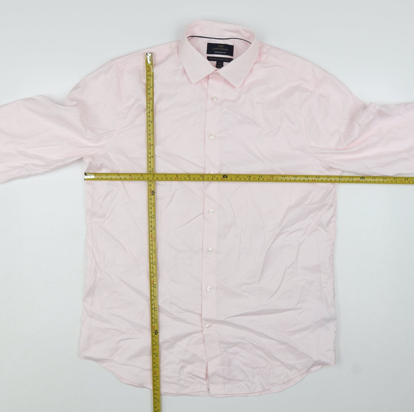 Marks and Spencer Men Pink Regular Fit 16in Collared Dress Shirt