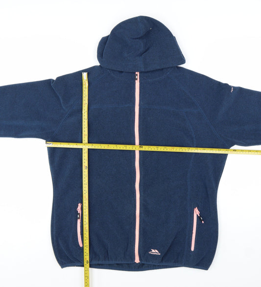 Trespass Womens Blue Fleece Hooded Jacket Size 18 Outdoor Zip Up