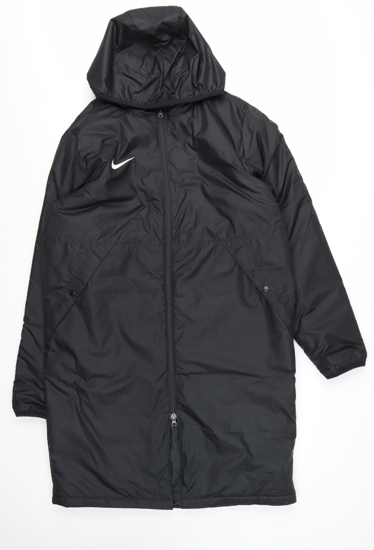 Nike Women's Black Long Hooded Parka Coat Size L