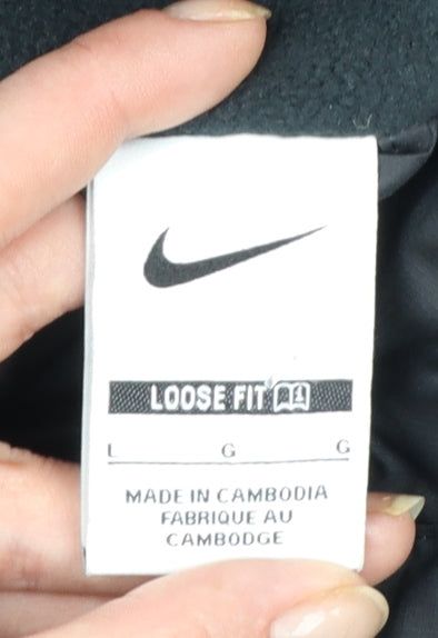 Nike Women's Black Long Hooded Parka Coat Size L