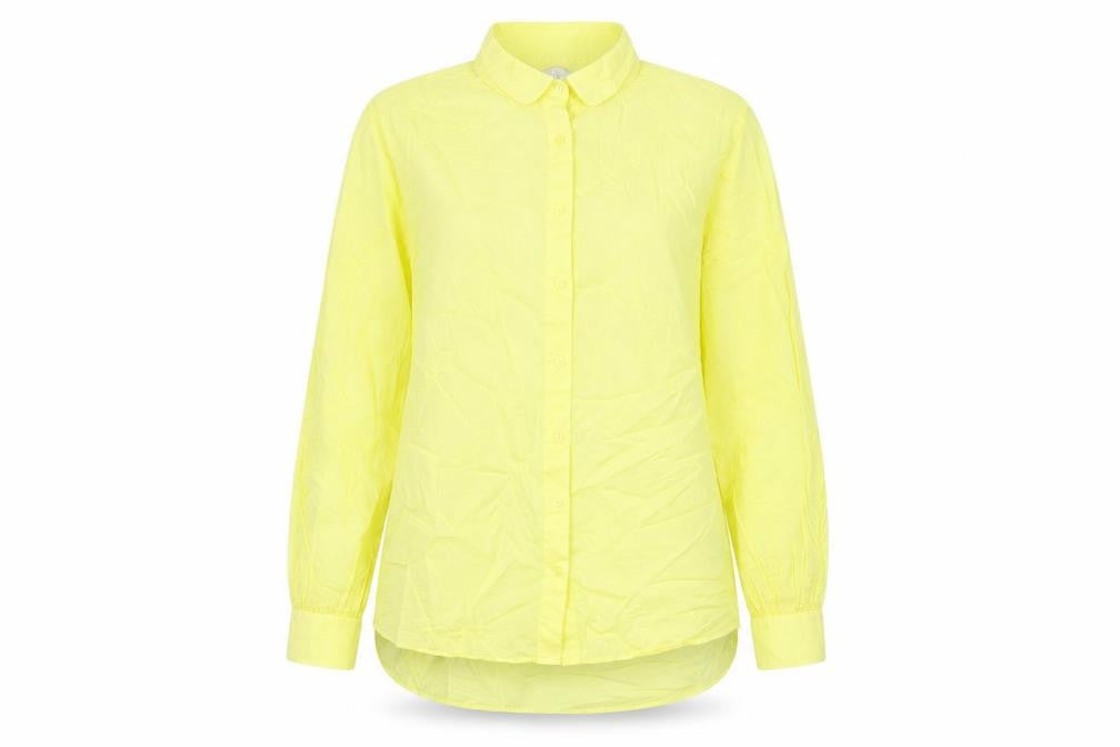 Marks & Spencer Women's Yellow Cotton Button-Up Shirt Size 10