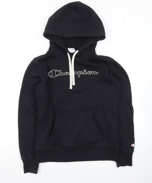 Champion Men's Black Medium Pullover Hoodie with Logo