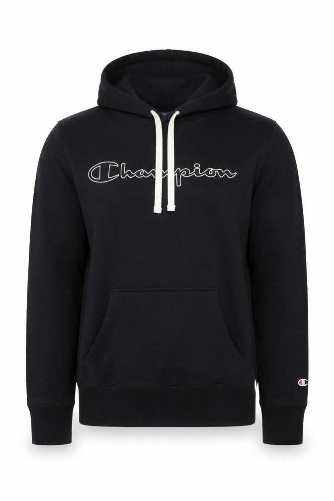 Champion Men's Black Medium Pullover Hoodie with Logo