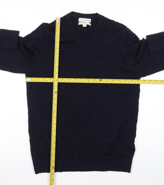 Marks and Spencer Men’s Blue Merino Wool V-Neck Jumper M