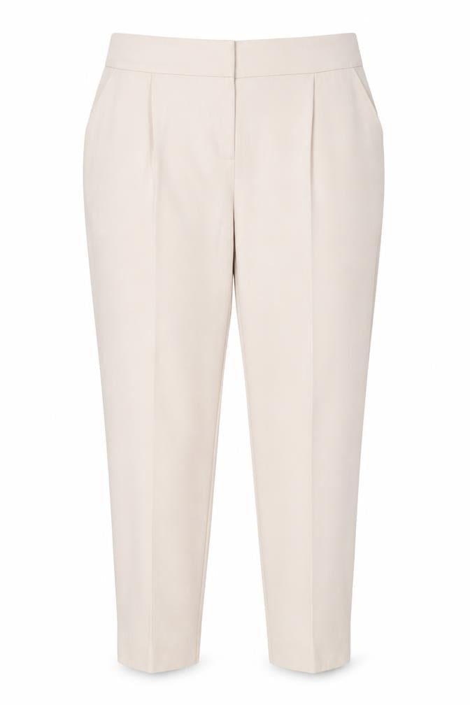 Front view of Dorothy Perkins Women Beige Chino Trousers UK 16 Elastic Waist
