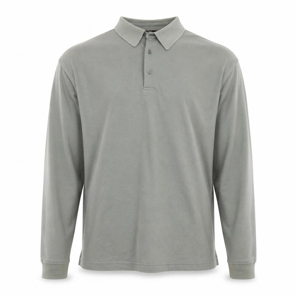 Marks and Spencer St Michael Men's Green Long Sleeve Cotton Polo XL