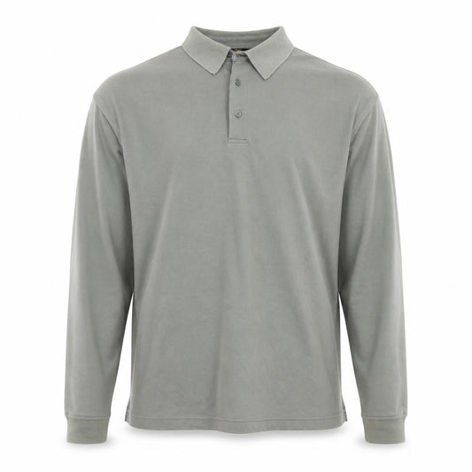 Marks and Spencer St Michael Men's Green Long Sleeve Cotton Polo XL