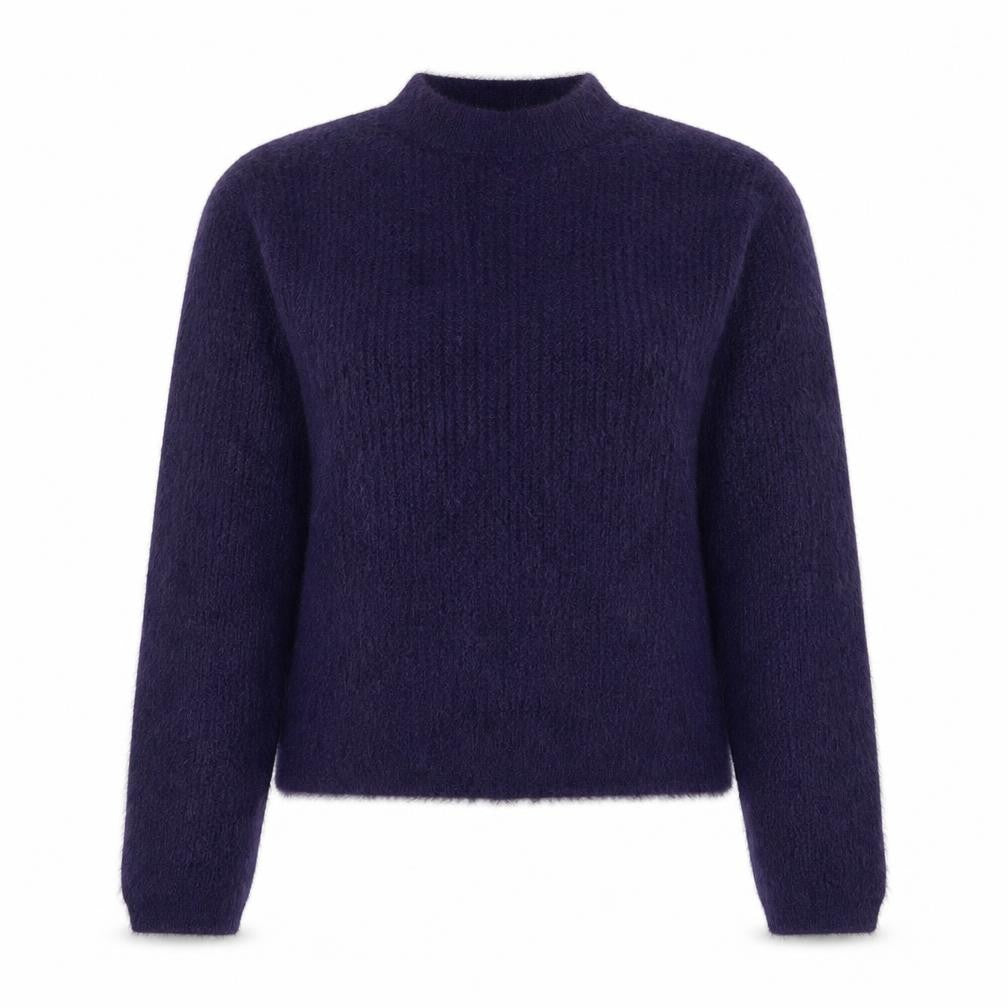 & Other Stories Women Purple Mock Neck Mohair Wool Blend Jumper Size 12