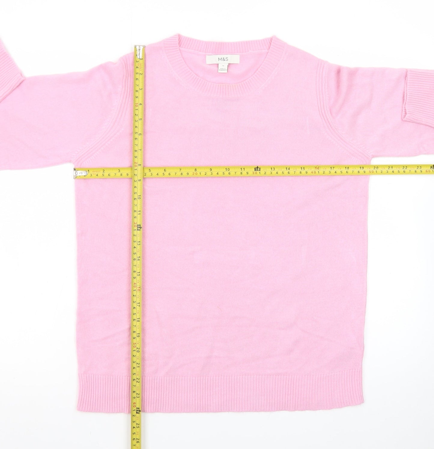 Marks and Spencer Women’s Pink Cashmere Crew Neck Jumper Size 12