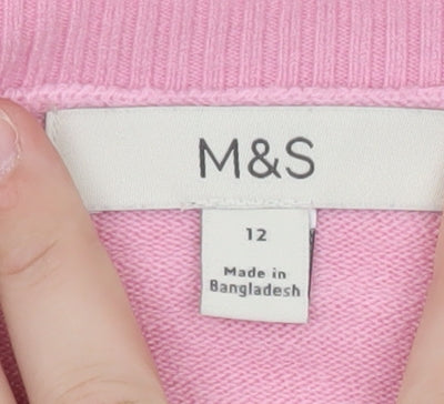 Marks and Spencer Women’s Pink Cashmere Crew Neck Jumper Size 12
