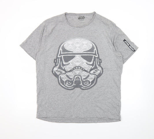 Star Wars Men's Grey Stormtrooper Graphic Crew Neck T-Shirt L