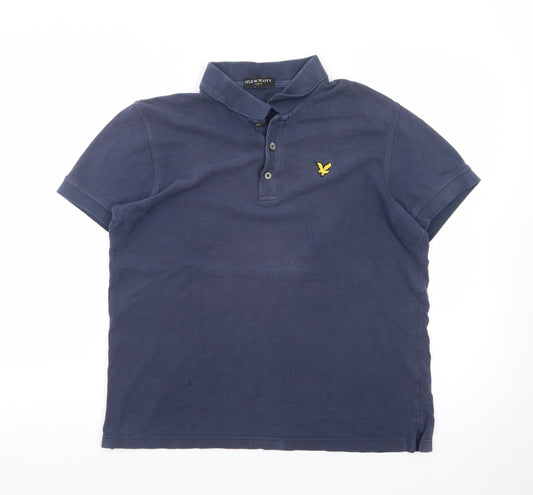 Lyle & Scott Men's Blue Cotton Polo Shirt Size L