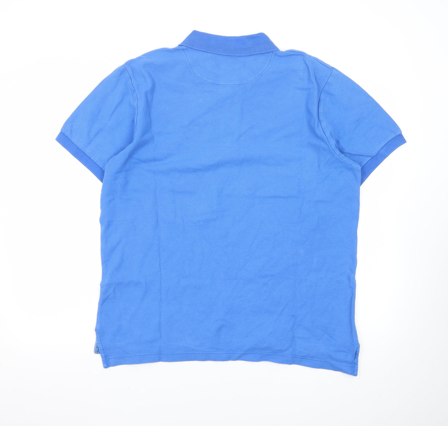 Tyrwhitt Men's Blue Cotton Short Sleeve Polo Shirt M